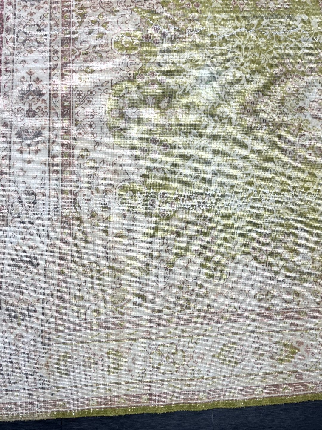 Green Turkish Vintage Rug 7' x 10' 3" Hand-Knotted | No. WR34208
