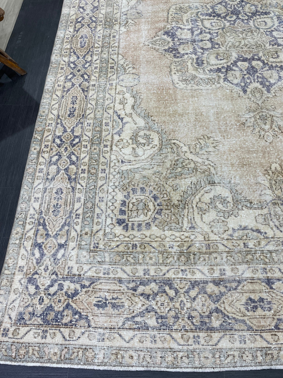 Beige Turkish Oushak Rug 7' 5" x 10' 8" Hand-Knotted view 9