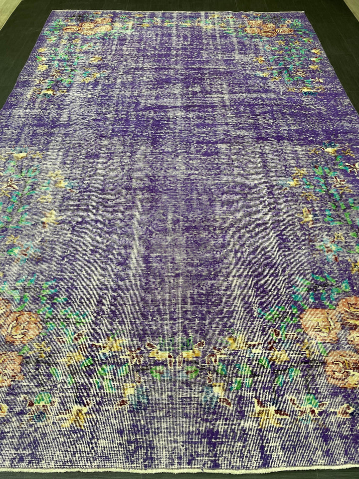 Beige Turkish Oushak Rug 6' 7" x 10' 7" Hand-Knotted | No. WR33487