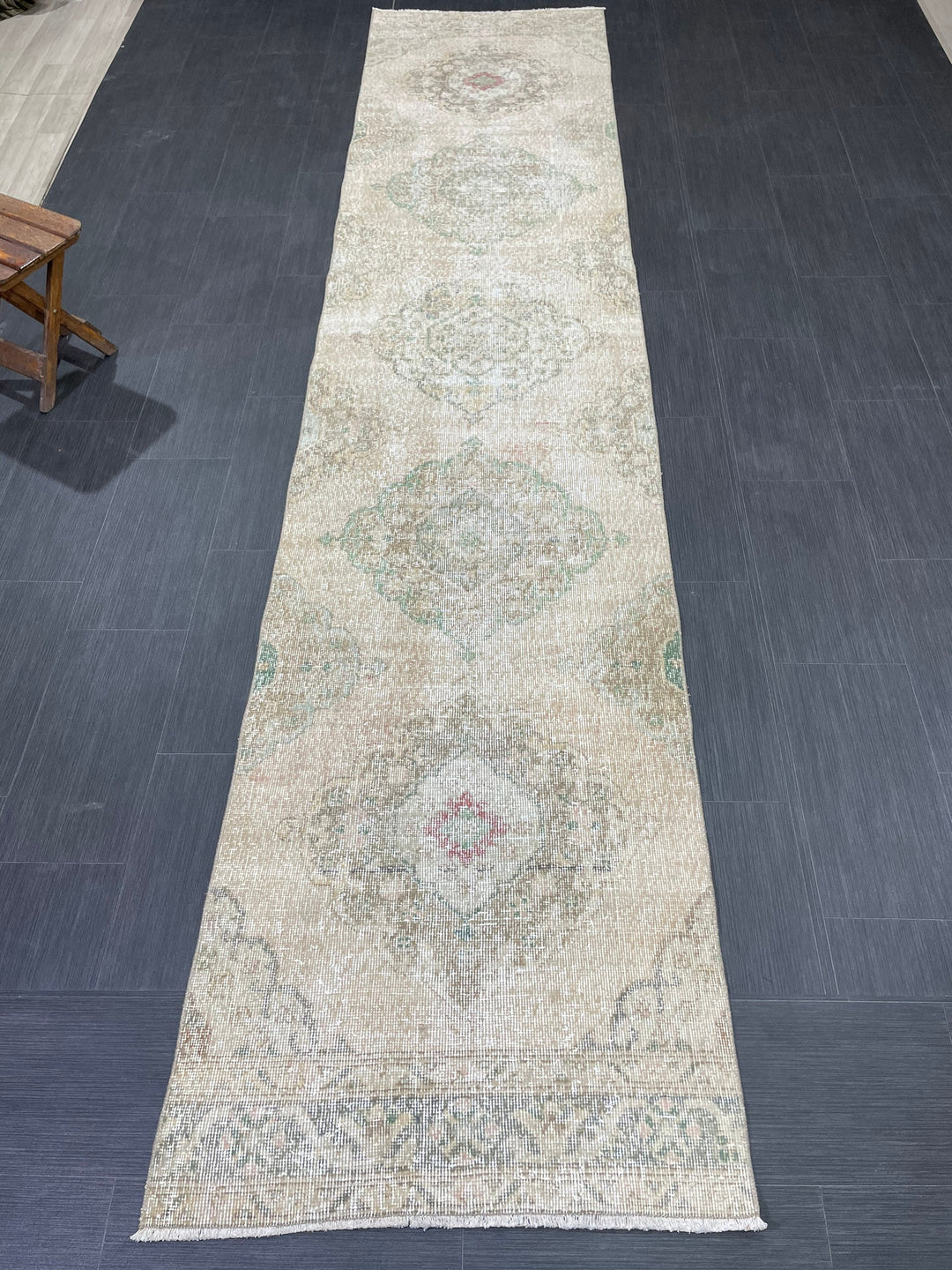 Turkish Runner Rug 2' 9" x 12' 5" Hand-Knotted pattern