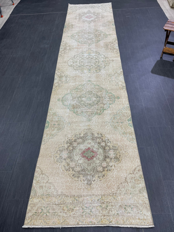 Turkish Runner Rug 2' 9" x 12' 5" Hand-Knotted border