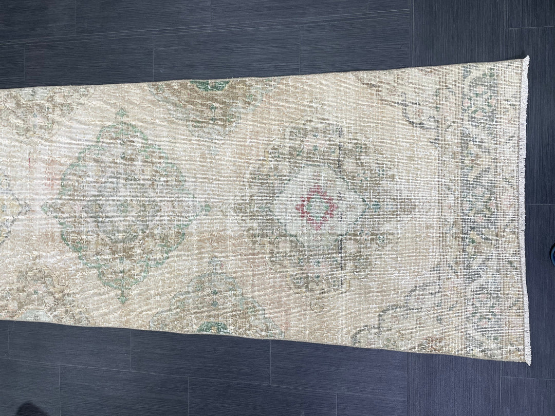 Turkish Runner Rug 2' 9" x 12' 5" Hand-Knotted field