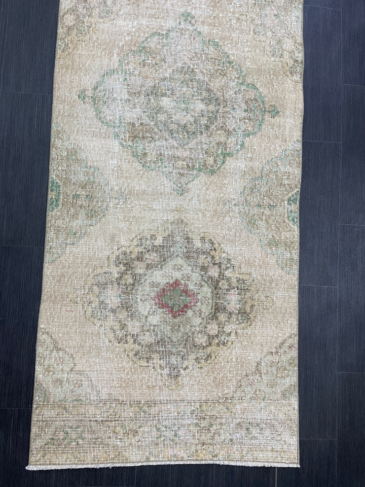 Turkish Runner Rug 2' 9" x 12' 5" Hand-Knotted reverse