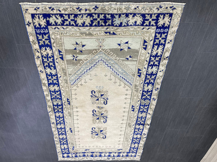 Turkish Oushak Rug 3' 7" x 6' 6" Hand-Knotted reverse