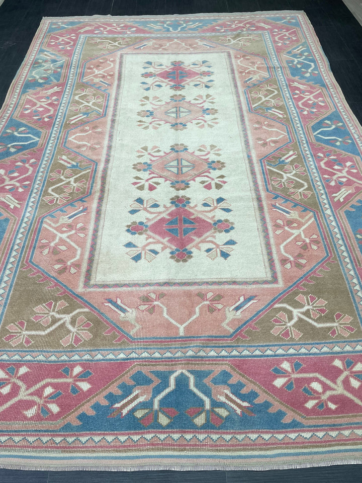 Blue Turkish Oushak Rug 6' 10" x 10' 4" Hand-Knotted | No. WR21080