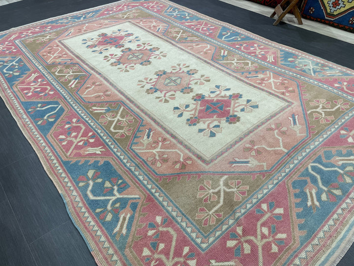 Blue Turkish Oushak Rug 6' 10" x 10' 4" Hand-Knotted | No. WR21080