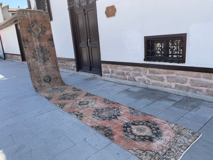 Beige Turkish Runner Rug 2' 9" x 19' 4" Hand-Knotted | No. WR47378