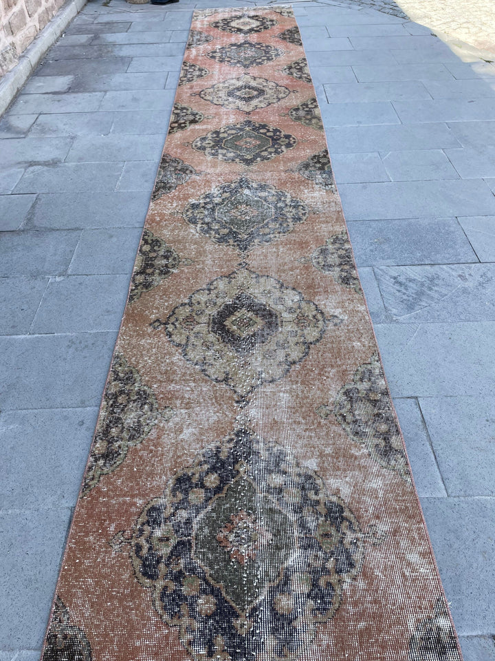 Beige Turkish Runner Rug 2' 9" x 19' 4" Hand-Knotted | No. WR47378