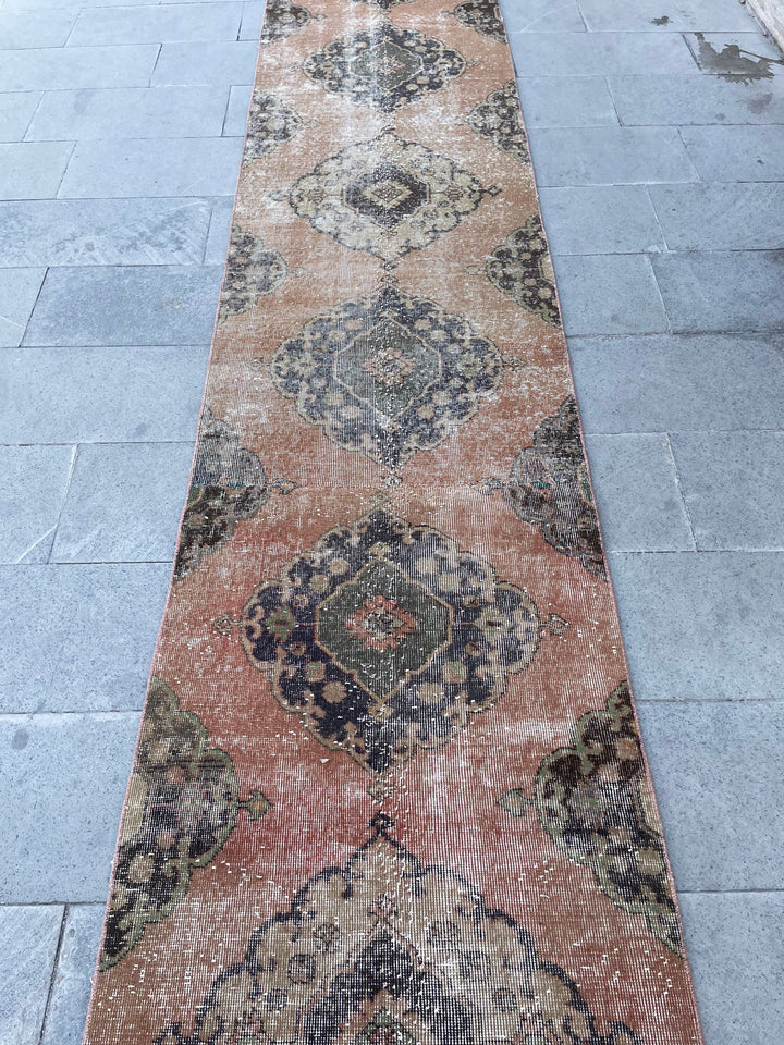 Beige Turkish Runner Rug 2' 9" x 19' 4" Hand-Knotted | No. WR47378