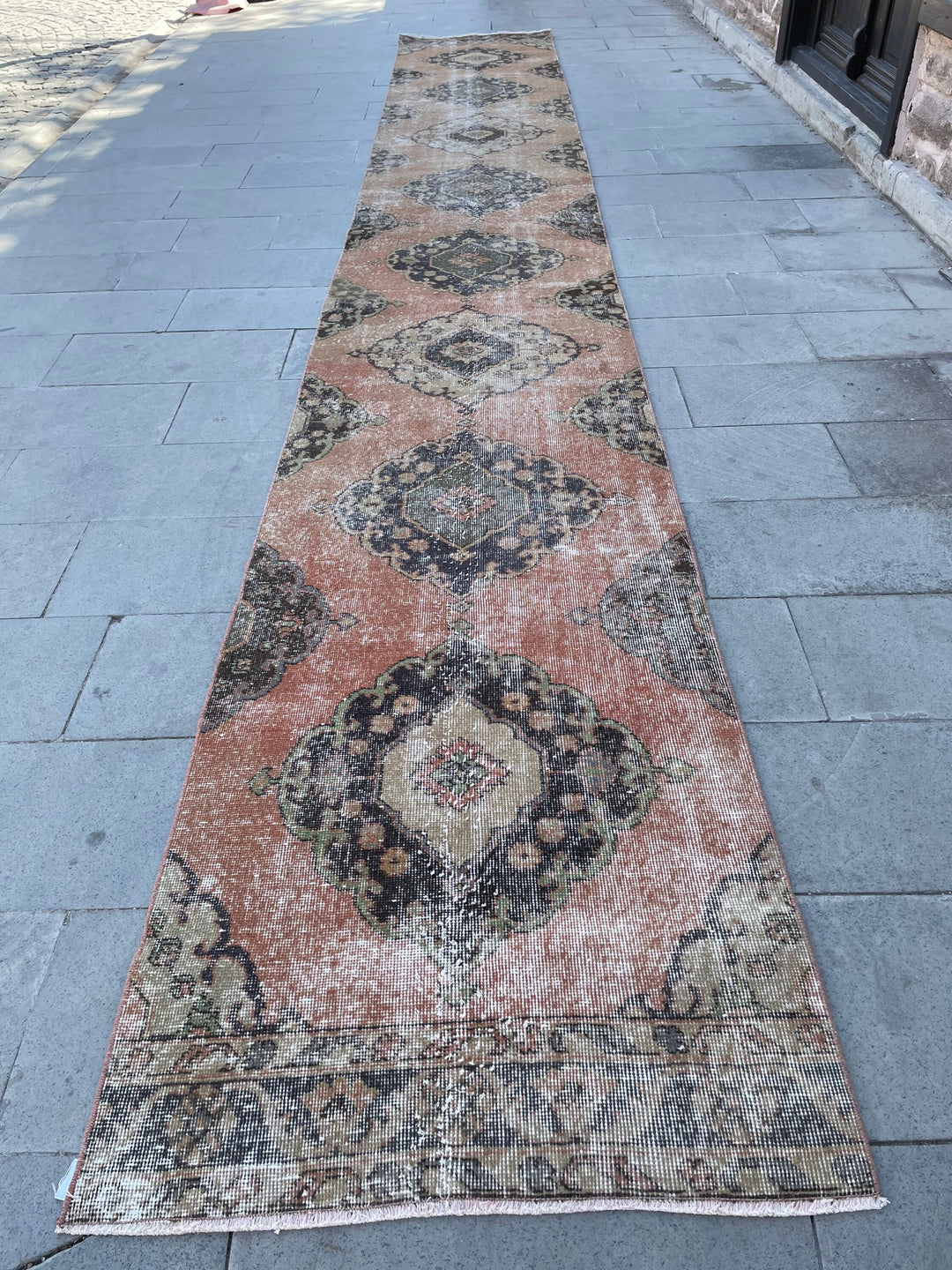 Beige Turkish Runner Rug 2' 9" x 19' 4" Hand-Knotted | No. WR47378