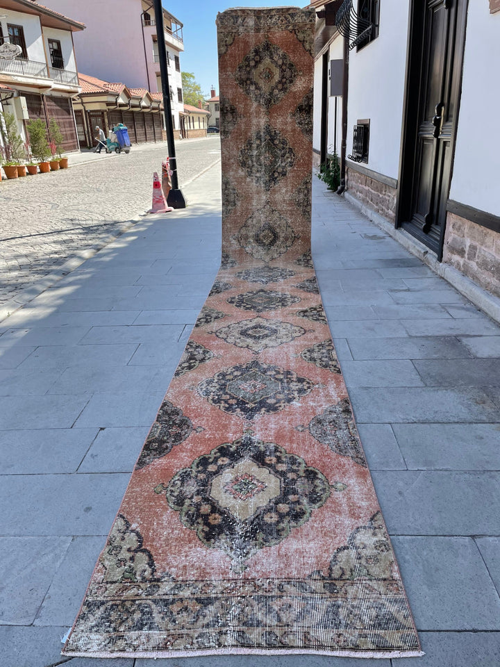 Beige Turkish Runner Rug 2' 9" x 19' 4" Hand-Knotted | No. WR47378