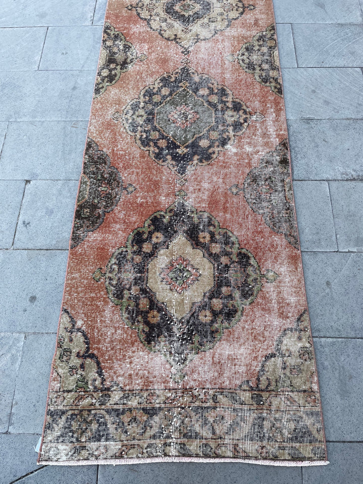 Beige Turkish Runner Rug 2' 9" x 19' 4" Hand-Knotted | No. WR47378