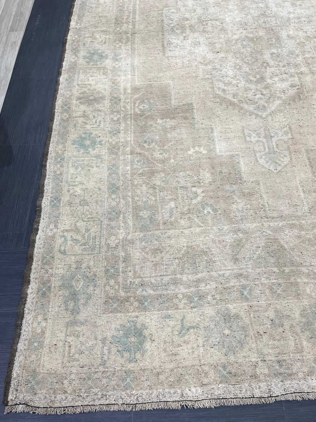 Beige Turkish Runner Rug 7' 4" x 13' 5" Hand-Knotted view 9
