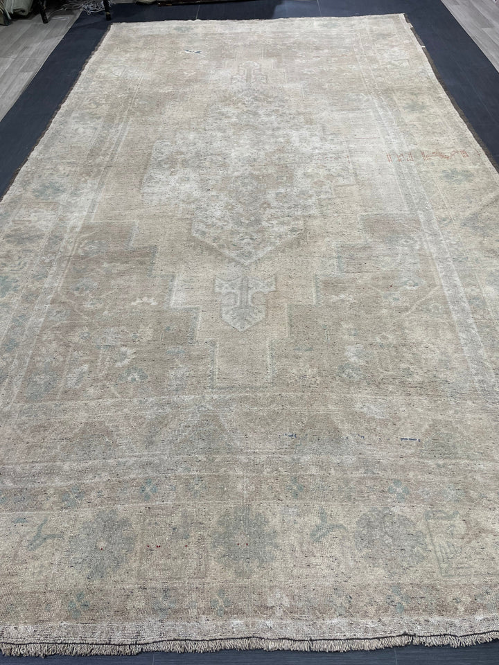 Beige Turkish Runner Rug 7' 4" x 13' 5" Hand-Knotted view