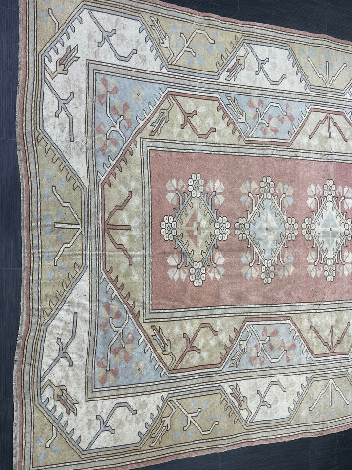 Blue Turkish Oushak Rug 6' 7" x 9' 10" Hand-Knotted view