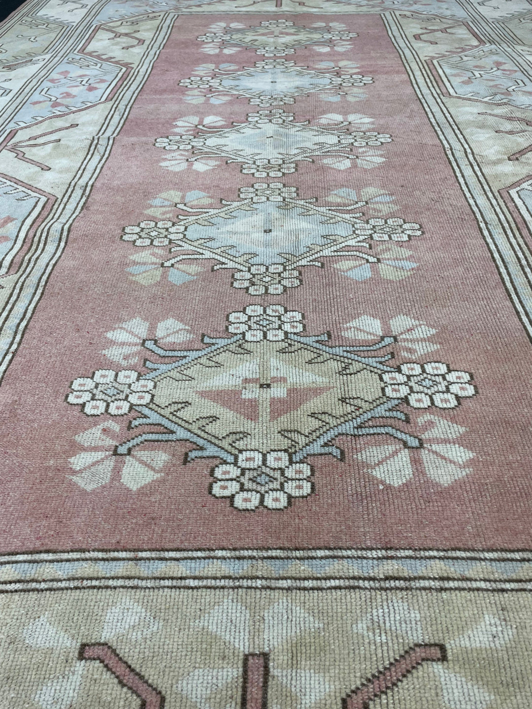 Blue Turkish Oushak Rug 6' 7" x 9' 10" Hand-Knotted view 9
