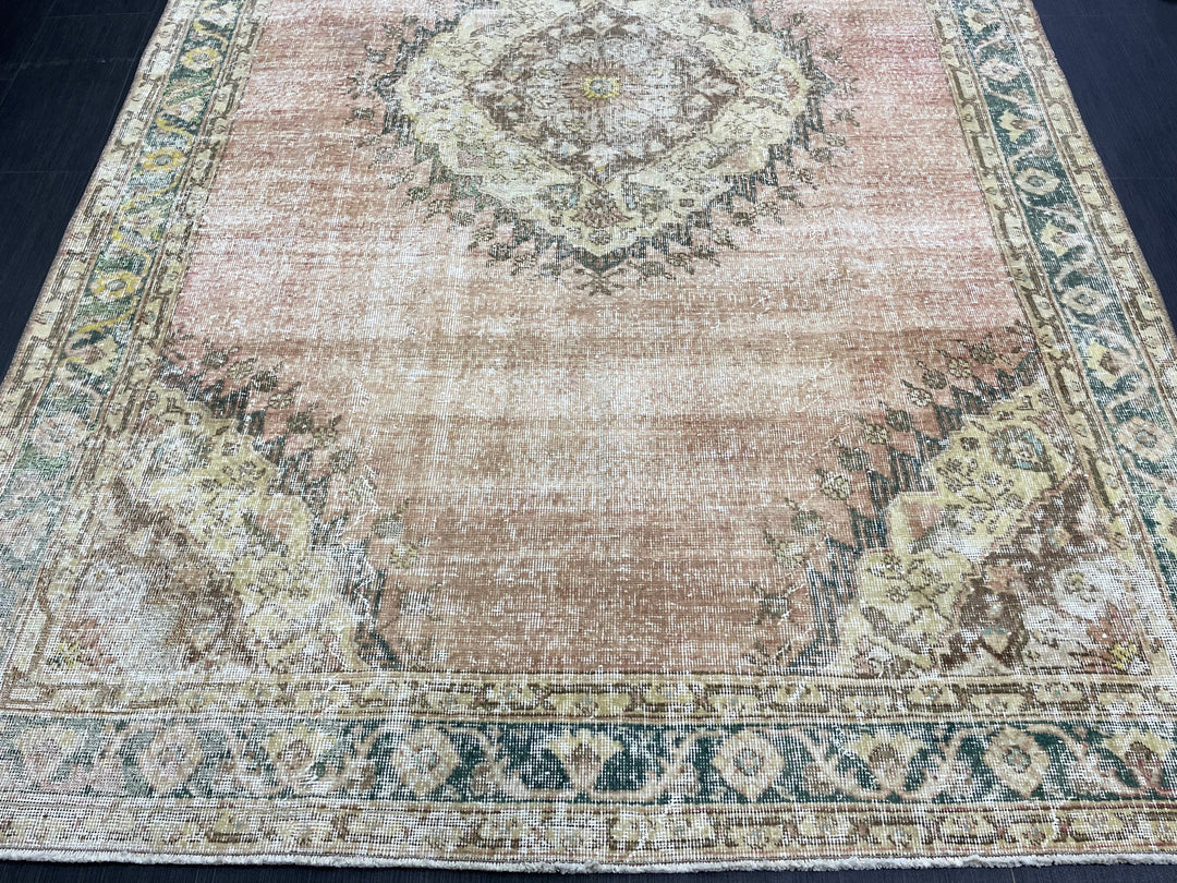 Beige Turkish Oushak Rug 6' 3" x 9' 5" Hand-Knotted view