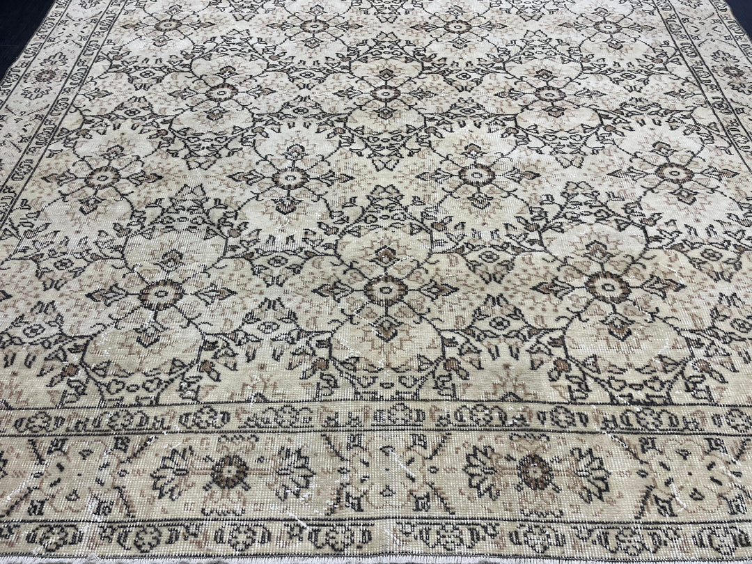 Muted Vintage Turkish Rug 6' 10" x 11' - No. WR56269
