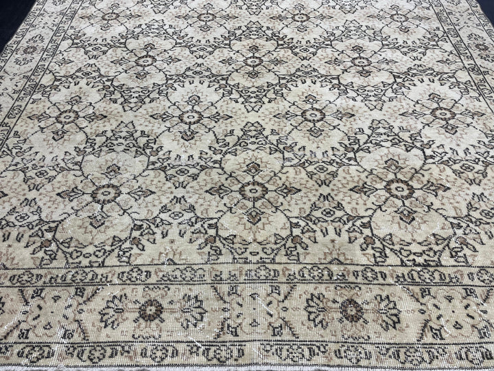 Muted Vintage Turkish Rug 6' 10" x 11' - No. WR56269