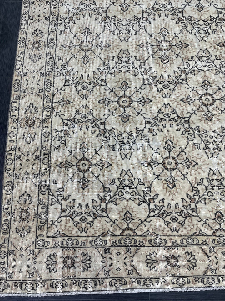 Muted Vintage Turkish Rug 6' 10" x 11' - No. WR56269