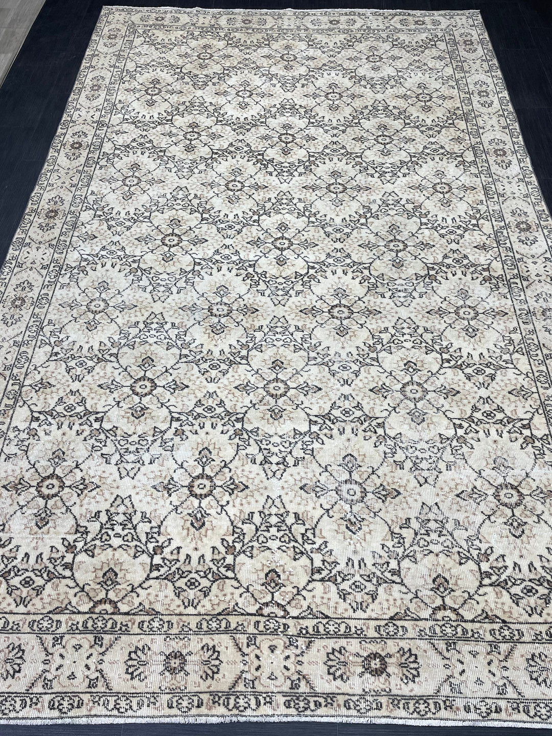 Muted Vintage Turkish Rug 6' 10" x 11' - No. WR56269