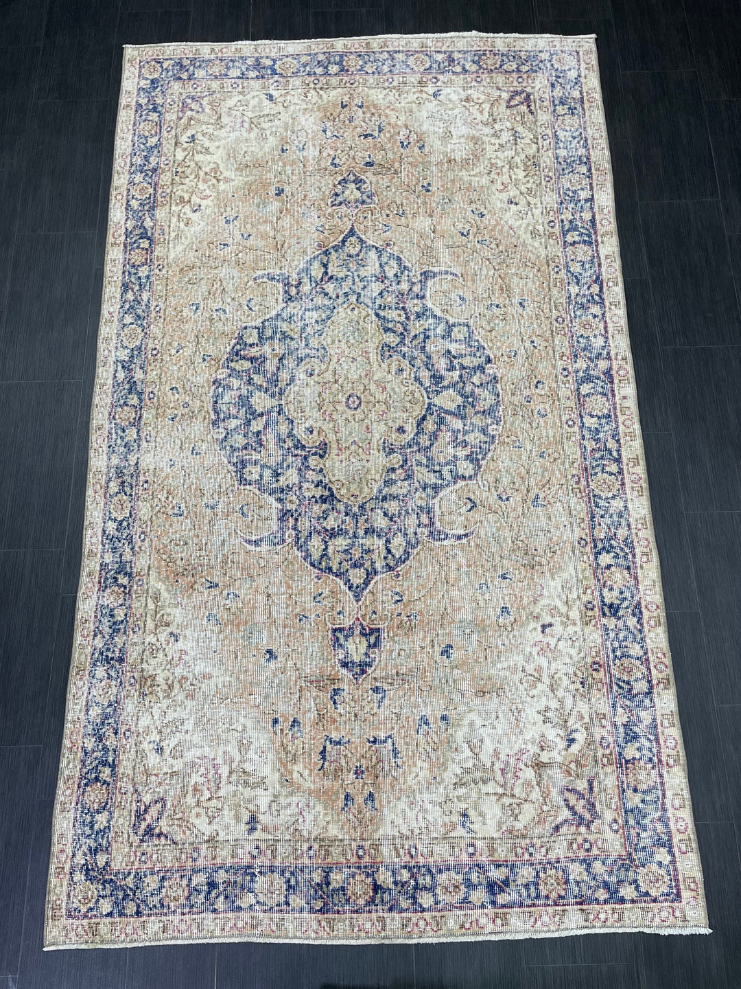 Blue Turkish Oushak Rug 5' 1" x 8' 9" Hand-Knotted | No. WR26826