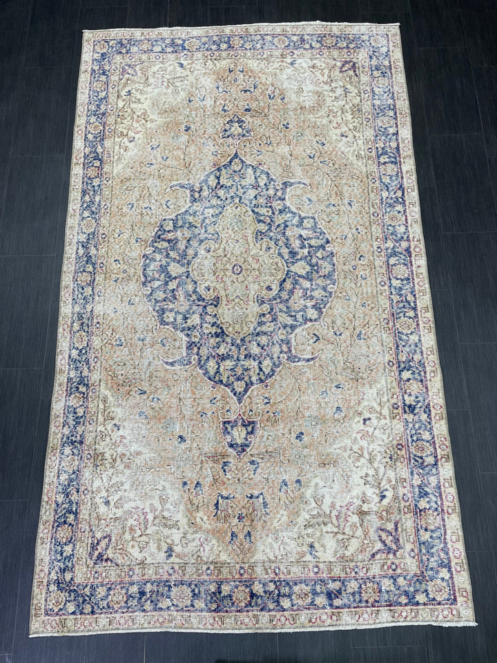 Blue Turkish Oushak Rug 5' 1" x 8' 9" Hand-Knotted | No. WR26826