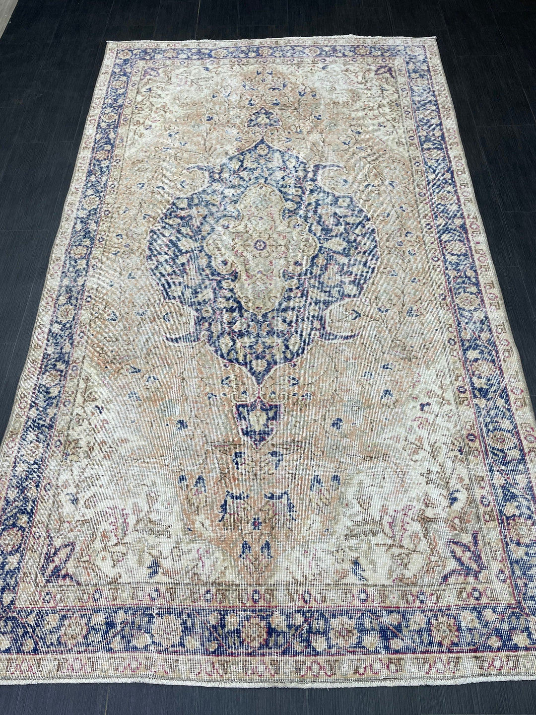 Blue Turkish Oushak Rug 5' 1" x 8' 9" Hand-Knotted | No. WR26826