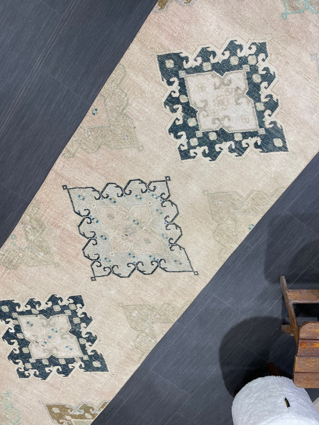 Beige Turkish Runner Rug 2' 9" x 13' 1" Hand-Knotted view