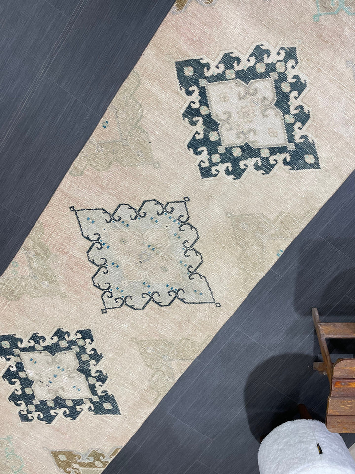 Beige Turkish Runner Rug 2' 9" x 13' 1" Hand-Knotted view