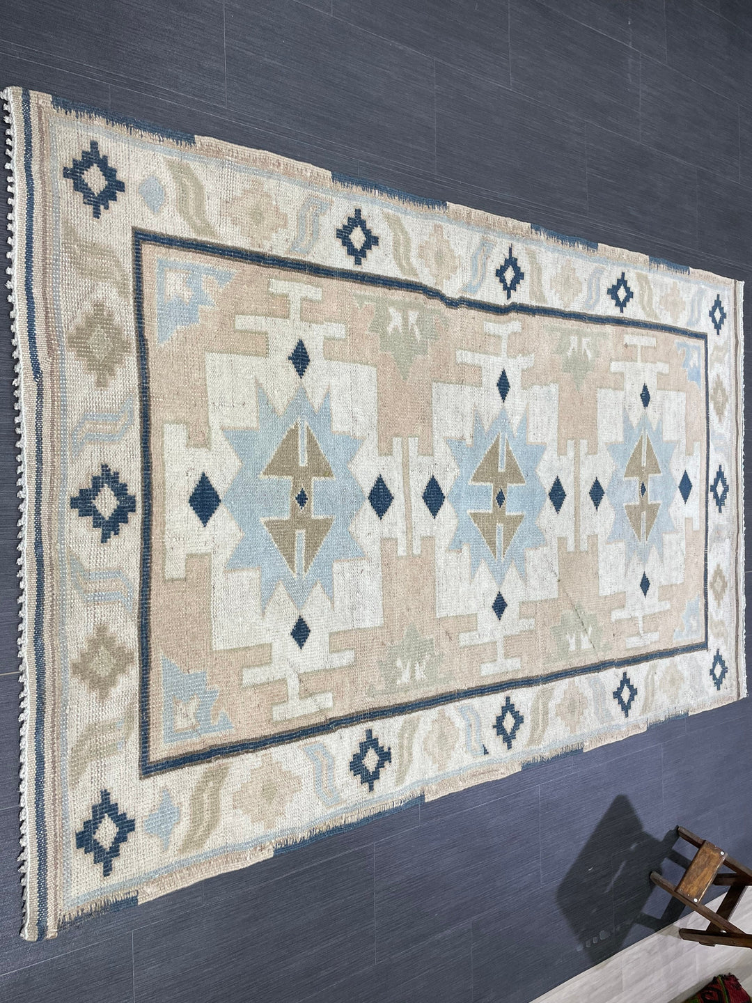 Beige Turkish Oushak Rug 4' 4" x 6' 10" Hand-Knotted view