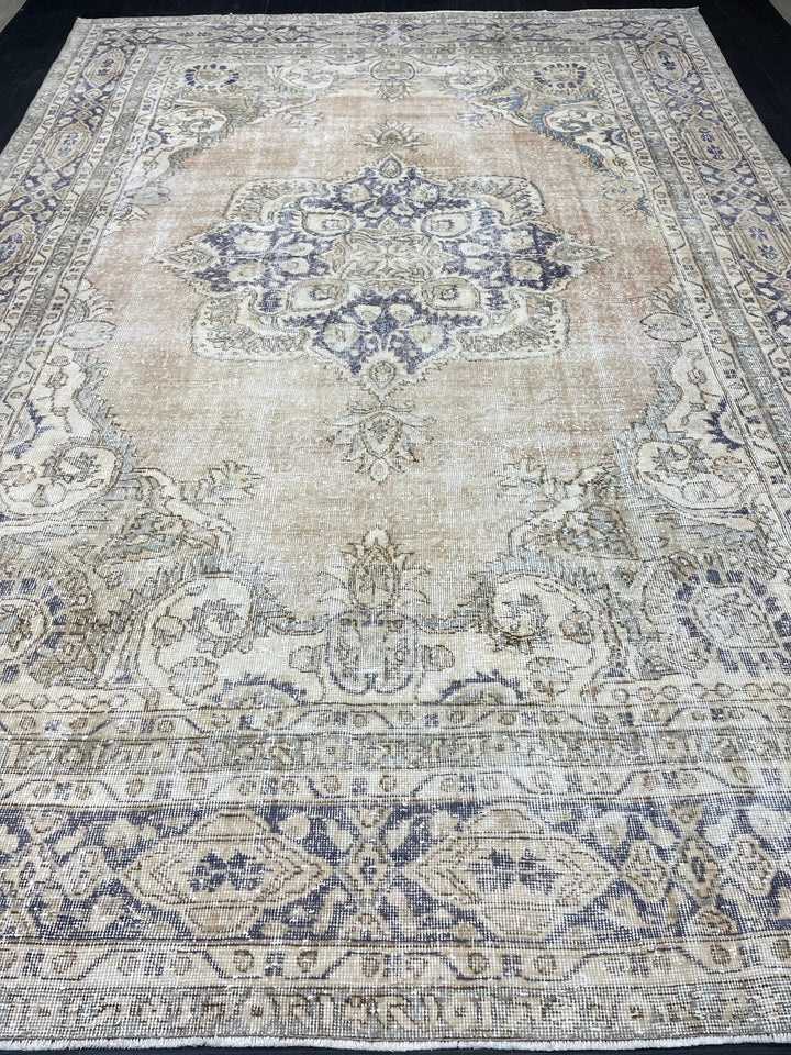 Beige Turkish Oushak Rug 7' 5" x 10' 8" Hand-Knotted view