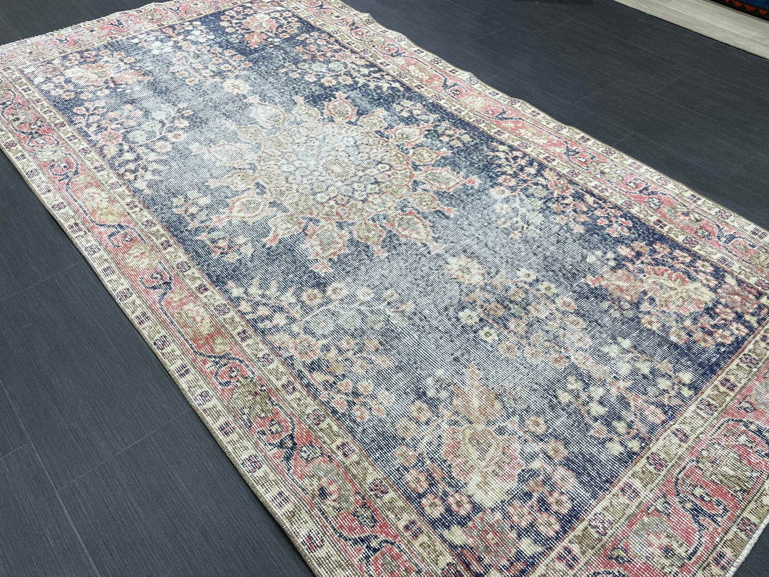 Beige Turkish Oushak Rug 4' 3" x 8' Hand-Knotted