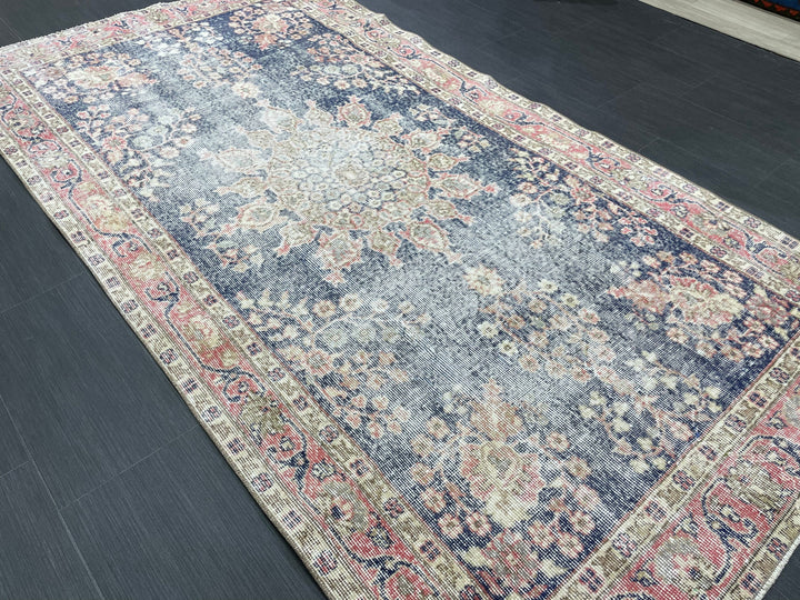 Beige Turkish Oushak Rug 4' 3" x 8' Hand-Knotted