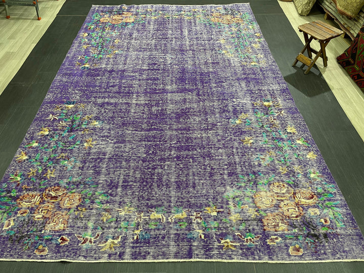 Beige Turkish Oushak Rug 6' 7" x 10' 7" Hand-Knotted | No. WR33487