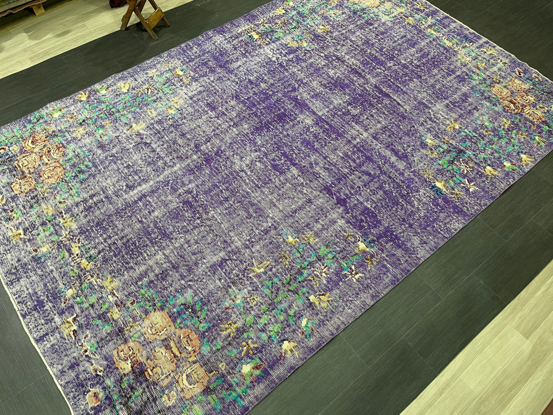 Beige Turkish Oushak Rug 6' 7" x 10' 7" Hand-Knotted | No. WR33487