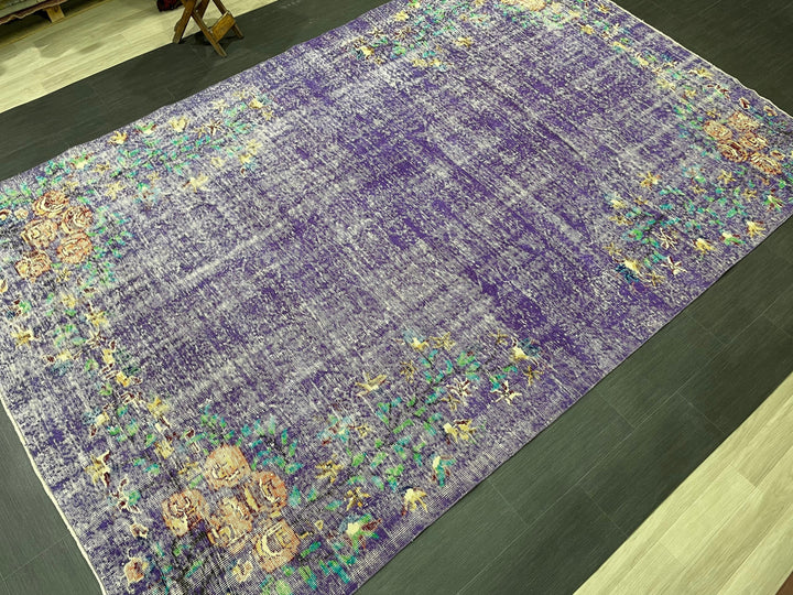Beige Turkish Oushak Rug 6' 7" x 10' 7" Hand-Knotted | No. WR33487