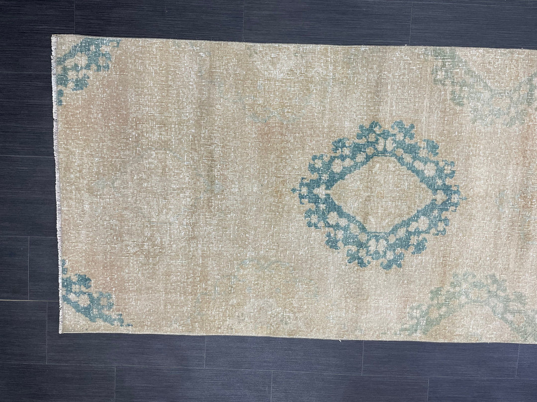 Beige Turkish Runner Rug 3' x 12' 1" Hand-Knotted view 9