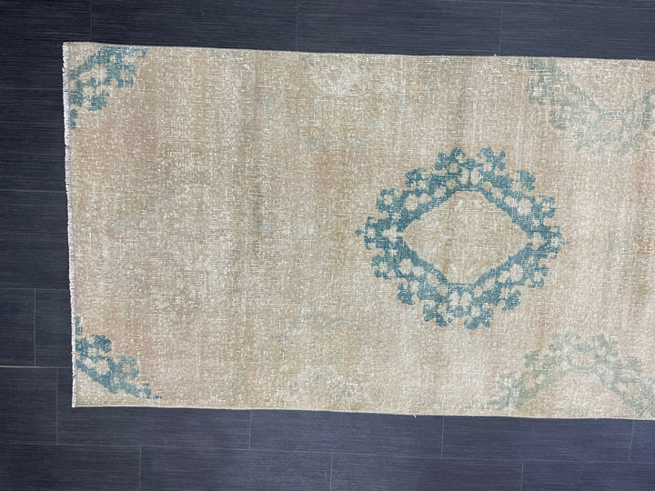 Beige Turkish Runner Rug 3' x 12' 1" Hand-Knotted view 9