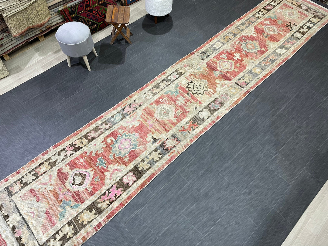 Blue Turkish Runner Rug 2' 11" x 15' 4" Hand-Knotted