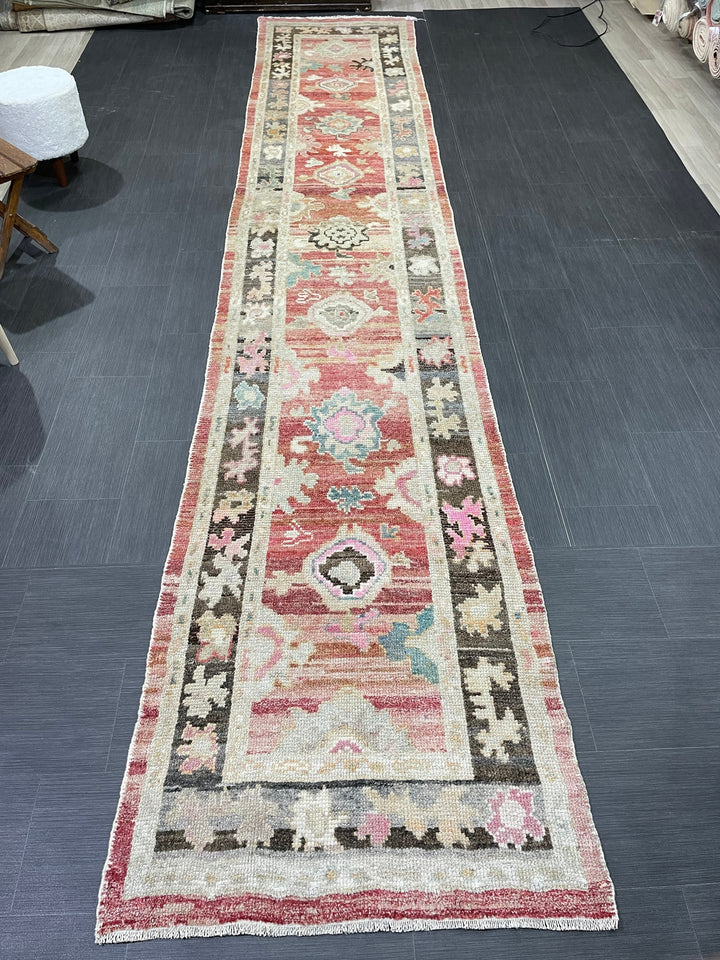 Blue Turkish Runner Rug 2' 11" x 15' 4" Hand-Knotted pattern