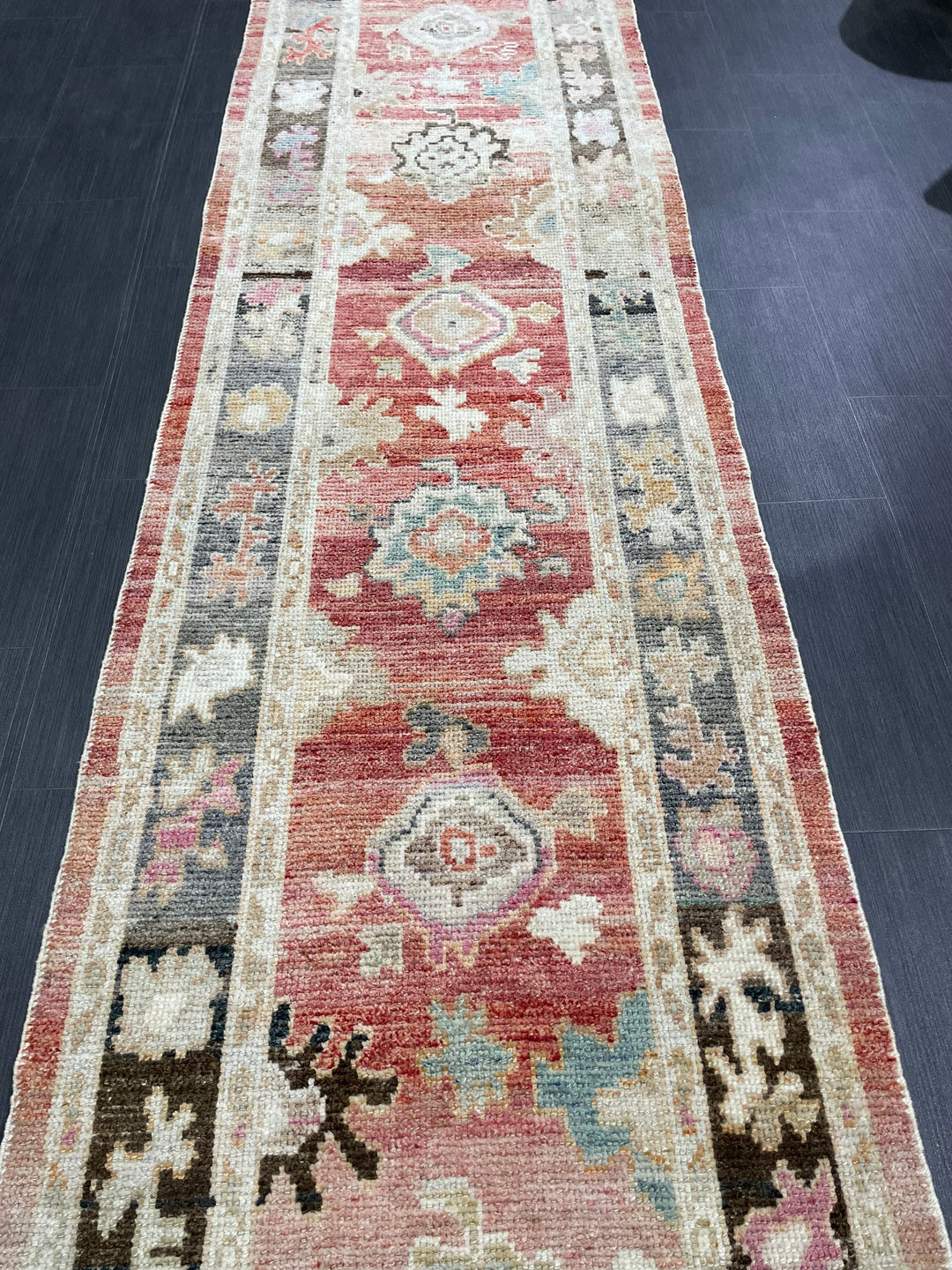 Blue Turkish Runner Rug 2' 11" x 15' 4" Hand-Knotted view 9