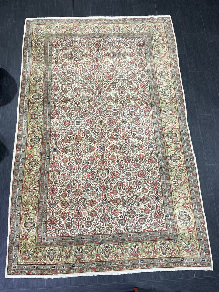 Beige Turkish Runner Rug 5' 5" x 8' 6" Hand-Knotted view 9