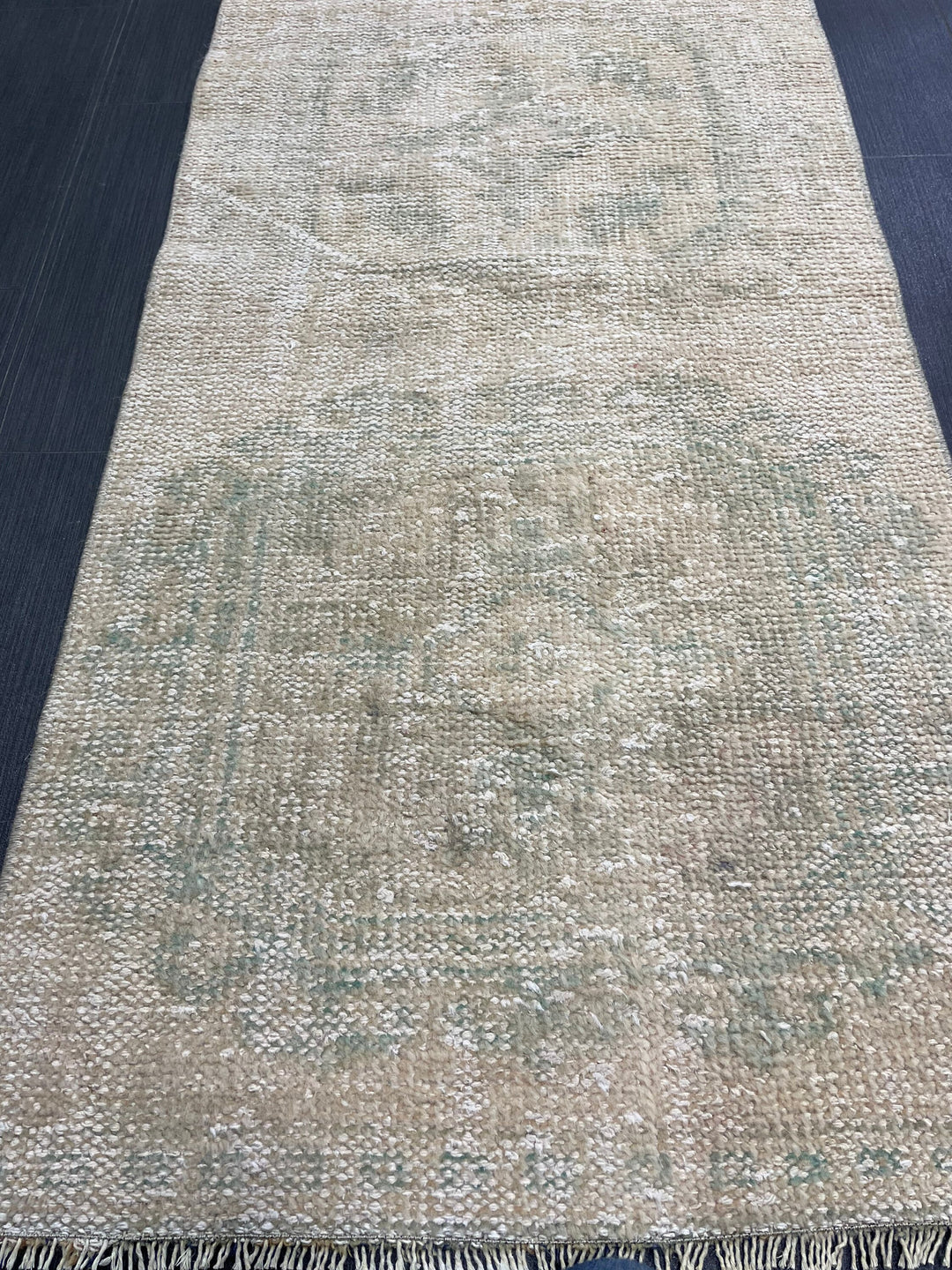 Beige Turkish Runner Rug 2' 4" x 10' 7" Hand-Knotted view