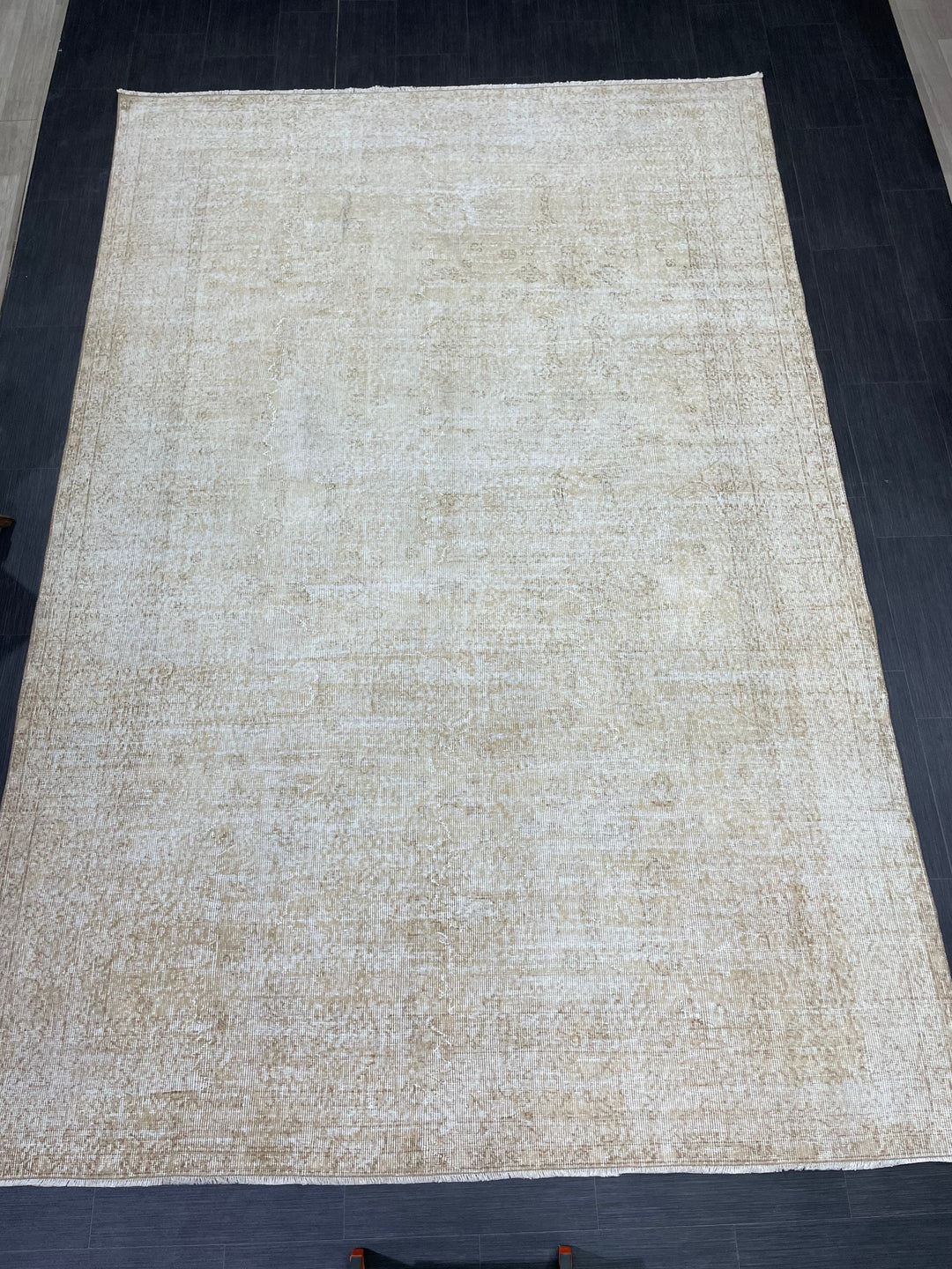 Beige Turkish Oushak Rug 6' 11" x 10' 5" Hand-Knotted pattern