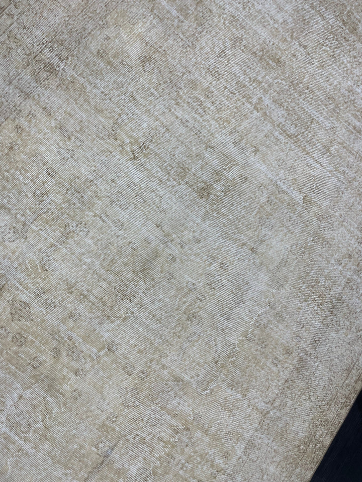 Beige Turkish Oushak Rug 6' 11" x 10' 5" Hand-Knotted close-up