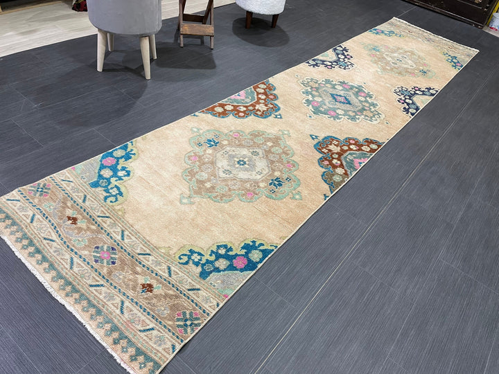 Turkish Runner Rug 2' 7" x 11' 5" Hand-Knotted pattern