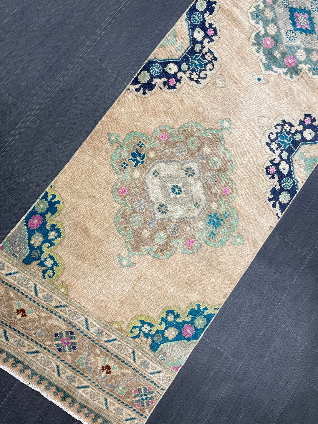 Turkish Runner Rug 2' 7" x 11' 5" Hand-Knotted field