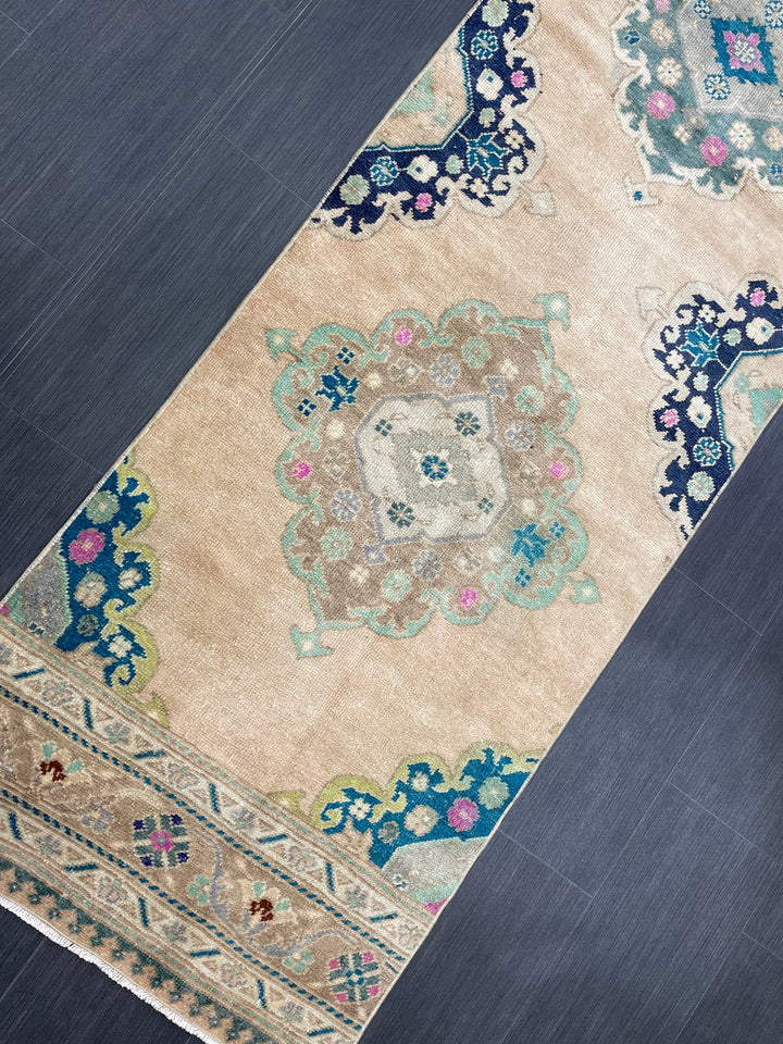 Turkish Runner Rug 2' 7" x 11' 5" Hand-Knotted field