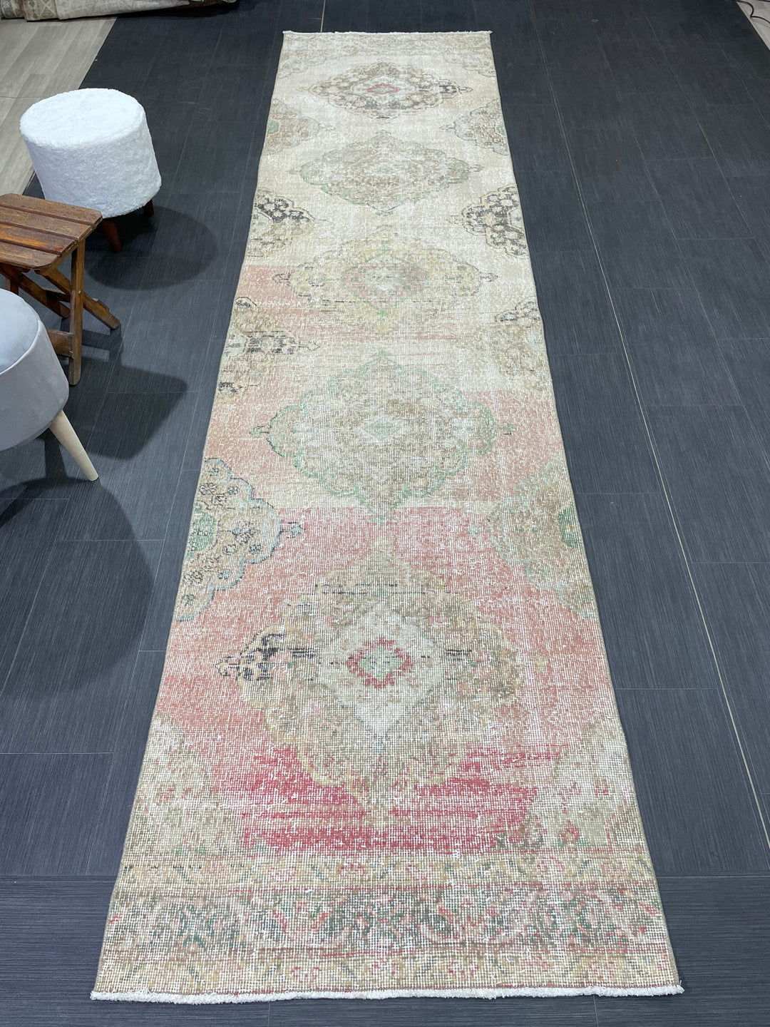 Turkish Runner Rug 2' 11" x 12' Hand-Knotted pattern